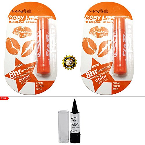 Mars Rosy Lips Color Balm Coral Flush Buy 1 Get 1 Free With Kajal RS.95 (57.00% Off) - Amazon