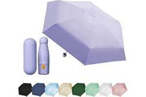 EEPLUYTY Mini Parapluie Parapluie à Six Os, Manuel Compact Résistant Au Vent Parapluie Pliant, Parapluie Ensoleillé, Parapluie De Protection Uv, Pratique Et Portable