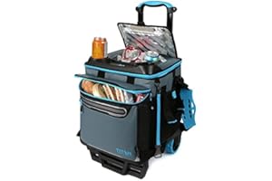 SEOMUSEN TITAN DEEP FREEZE nevera plegable y carro todoterreno con ruedas. Capacidad de 22,5 Litros o 60 latas. Manteniente el hielo hasta 3 días