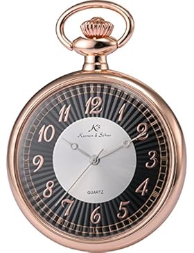 KS Herren Damen Taschenuhr Analog Japanisches Quarz mit Kette und Geschenkbox KSP058
