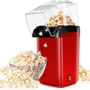 DK HOME APPLIANCES Popcorn Maker Machine,1200W Hot Air Popcorn Popper Maker with Measuring Cup and Top Lid, 2 Minutes Fast Electric Popcorn Poppers, No Oil Needed, Healthy Snack, BPA-Free