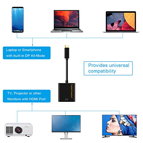 CableCreation Gold USB 3.1 Typ C (USB-C) auf HDMI Adapter (DP Alt Mode) für Apple Das neue Macbook / Chromebook Pixel / Dell XPS 13 / Yoga 900 / Asus Zen AIO / Lumia 950 / 950XL, Schwarz - 7