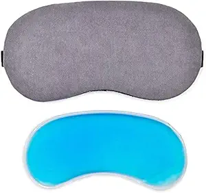 NEEV ENTERPRISE (PACK OF 1) Eye Mask For Sleeping Men Women With Cooling Gel For Night Deep Sleep, Dark Circles, Puffy Eyes, Dry Eyes And Eye Fatigue (GREY)