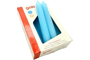 goki 15427 - Geburtstagskerzen 10 Stück, blaue Wachskerzen Set, 10cm, festliche Dekoration für Kuchen und Feiern, 10er Set