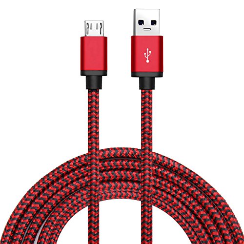 Micro USB Kabel Nylon, BeneStellar (3 Pack 1,8m) High Speed USB 2.0 A Male auf Micro B Synchronisations und Ladekabel für Android, Samsung, Huawei, HTC, Sony, Nexus, Xiaomi und mehr (Rot 1,8m) - 3