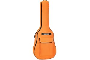 Berrywho 40/41 Zoll Gitarrentasche 5mm gepolstertes Gigbag für Akustik- und Konzertgitarre 600D Oxford Cloth Waterproof Gitarrentasche mit doppelten Schulterriemen, Orange