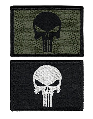 Titan One Europe Hook Fastener Punisher Skull Tactical Military Morale Patch Set Of 2 Patches