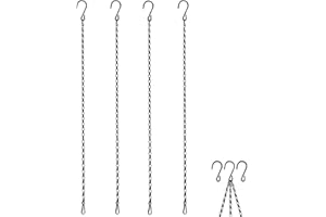 MITENING 4 Pezzi 90cm Nero Metallo Catena Sospesa, Catene da Appendere con Ganci e Clip, Appesa Pianta Catena Catene in Metallo per Cesto Appesa Mangiatoie Uccelli Lanterne Campanelli Eolici e Ornamenti