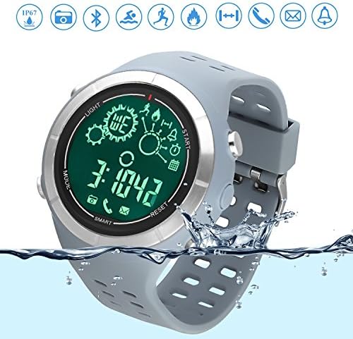 Sports smart watch Bluetooth running Watch swimming tracker IP67 Waterproof Remote Camera bluetooth watch pedometer for Android and IOS Smartphones Gray