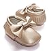 Happy Cherry Newborn Baby Infant Toddlers Soft Sole Tassels Shoes Moccasins Bowknot Pre-Walkers Slip-on Soft Crib Shoes Size 14 - Gold
