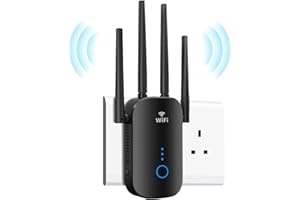 PHAVN Ripetitore WiFi, 2024 Nuova 1200Mbps Amplificatore WiF Dual Band 5GHz & 2.4GHz Ripetitore WiFi per Casa con 4 Antennes, Porta LAN/WAN, WPS, LED Intelligente, Supporta Modalità Ripetitore/Router/AP