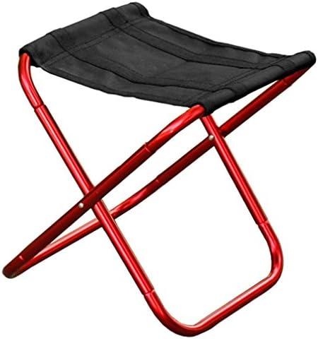Heruai Outdoor Folding Stool Aluminum Alloy Portable Folding Chair Fishing Beach Chair Leisure Stools , red