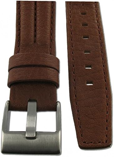 Golf Buffalo Brown 22 mm Leather Watch Band Strap – marron-23, 22 mm
