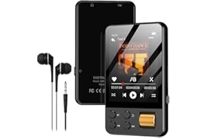 AGXOV 128GB MP3 Player with Touchscreen and Buttons, Bluetooth 5.4 Portable Media Player, Supports Video, eBook, FM Radio, Voice Recorder, Pedometer & Speaker,Up to 512GB(Black)