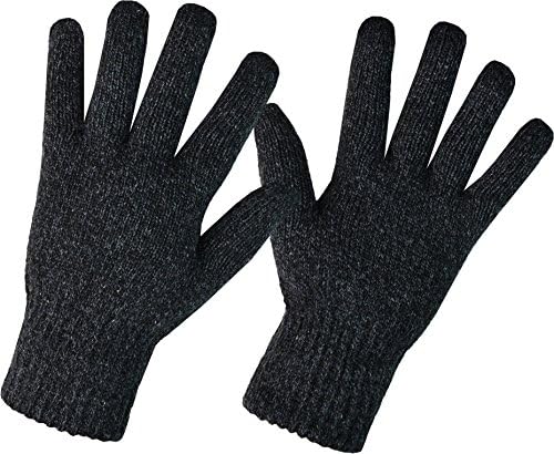 Unisex Winter Gloves Winter Warm Wool Gloves Fleecy Feel Inside (One Size, Charcoal)
