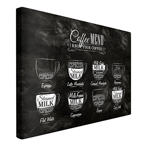 Bilderwelten Canvas Art - Coffees chalkboard - Landscape Format 2:3 canvas pictures canvas wall art canvas print XXL canvas prints, Dimension HxW: 120cm x 180cm