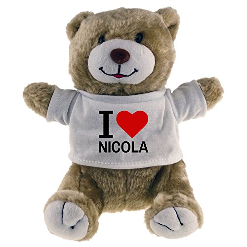 Preisvergleich Produktbild Multifanshop Kuscheltier Bär Classic I Love Nicola beige