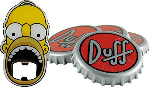 Unitedlabels 0116565 Simpsons - Untersetzer mit Flaschenöffner, 5-teilig "Duff Beer"