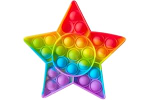 Ranzah Star Fidget Toy|Push Pop Bubble Sensory Poppet Toys For Kids And Adults| Rainbow Popper Pop Up Toys For Fun|Autism Special Needs Silicone Stress Reliever Fidget Toys (Star)