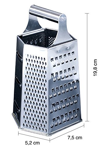 6-IN-1 REIBE UNIVERSAL GEMÜSEHOBEL KÄSEREIBE INNOV4TO: Profi-Reibe, praktisch, innovativ, ultra-scharf, 6 verschiedene Reibflächen, edel, spülmaschinenfest, aus rostfreiem Edelstahl, für alle Zwecke gerüstet • Schäler, Sechskantreibe, Turmreibe, Gemüsereibe, Raspel - 3