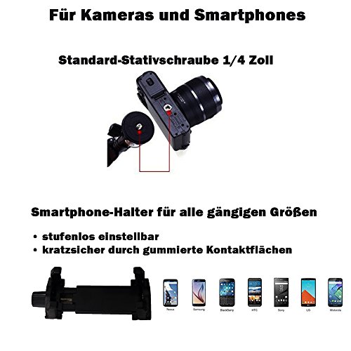 Yunteng Mini-Tripod, Kombination aus Bluetooth-Kamerastativ und Selfie-Stick, unter 200g leicht, nur 20 cm LÃ¤nge, extrem kompakt, mit Bluetooth-Fernbedienung, fÃ¼r Profi-Kameras und Smartphones