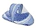 Littly Contemporary Cotton Baby Bedding Set with Foldable Mattress, Mosquito Net and Pillow - Polka Print (Blue) RS.599.00