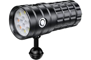 GENWISS Dive Light for Underwater Photography, 3500Lumens Super Bright Diving Flashlight, 100M Waterproof Underwater Video Light with Type-C Charging, Professional for Underwater Lighting