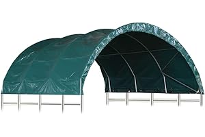 vidaXL Tenda per Bestiame Tettoia Capanno Tendone Allevamento Gazebo Tenda Riparo Animali Tendostruttura Ricovero Giardino Esterno in PVC Verde