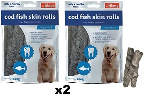 LES FILOUS - CODFISH SKIN ROLLS FOR DOGS 100 GRS.