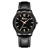 IG-Invictus Luxus Mode Kunstleder Herren Blue Ray Glas Quarz Analog Uhren Herren Gürtel Uhr 640 Black Rose Black Belt