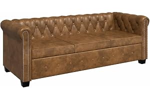 vidaXL Chesterfieldsoffa 3 sits konstläder