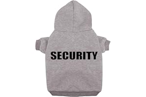 Izefia Ropa para Perros Sudadera con Capucha Security Suéter Abrigo de Algodón Polar Cálido para Perros Pequeños Gato Mediano Gris XL