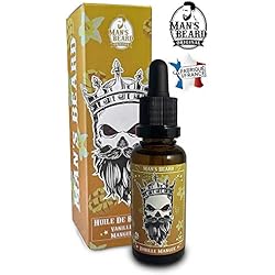 Man's Beard - Huile de barbe parfumée 30ml - Senteur Vanille Mangue - Pour l'Entretien et le Soin de Barbe - Fabrication Française