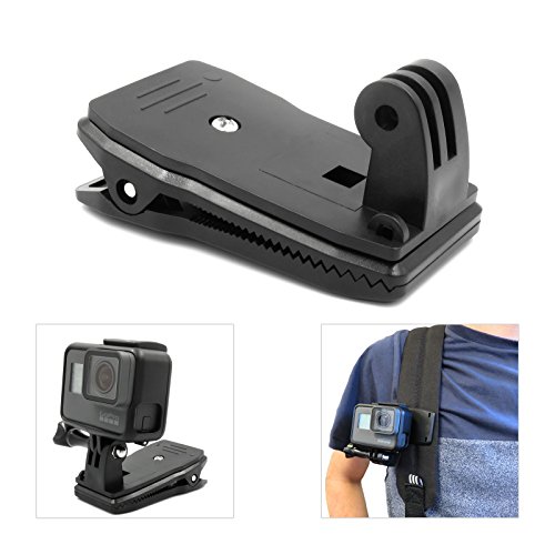 Mochila compatible con Gopro micros2u Soporte de correa de agarre sólido. Rotación giratoria 360 grados Pivot de liberación rápida para sombrero, bolsa, mochila. Para Gopro, camaras de accion