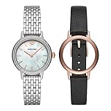 Emporio Armani Damen Analog Quarz Uhr mit Edelstahl Armband AR80020