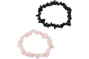 PENNLE Pulsera de Protección de Shungita Auténtica para Mujeres y Hombres, Ajustable Piedra Natural de Curación y Protección Electromagnética, Turmalina Splitter, Brazalete Pulsera, Regalo Ideal(Negro, Rosa)