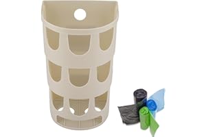HERCHR Plastic Carrier Bag Dispenser,Grocery Bag Storage Holder,Handy Laundry Grocery Storage Holder,4.84×3.93×7.87inch Trash Rubbish Organizer Basket Dispenser Wall Mounted for Home Kitchen Bathroom