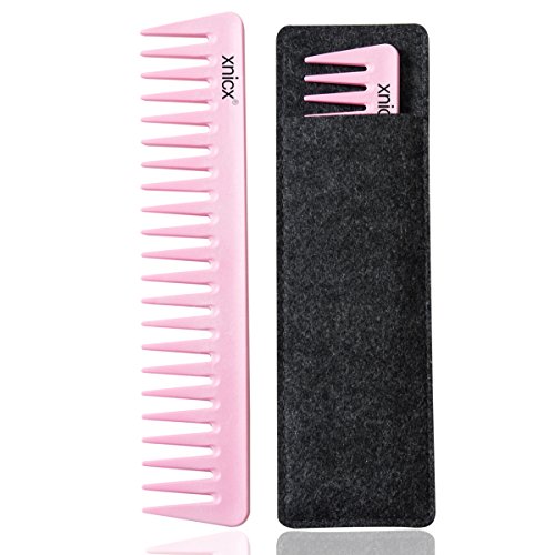 xnicx 601 Pink Wide Tooth Comb 180? Heat Resistant Detangling comb Wide Comb Detangler Hair Comb for long wet hair curly hair comb