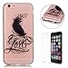Produktbild CaseHome Silicone Gel iPhone 6 Plus/6S Plus 5.5 Inch Hülle(Mit Frei HD Displayschutzfolie) Transparent Weiche Silikon Schutzhülle,Weicher Flexibel Klar Gel Silikon TPU Hülle Superdünn Stoßfest Tasche Telefon-Kasten Schutz Tasche Schutzhülle Durchsichtig Handyhülle Silikon Case Schale für Apple iPhone 6 Plus/6S Plus with Unique Black Pattern Design-Feder Herzen