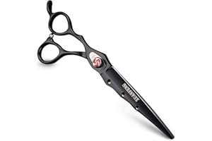 XUANFENG Tijeras profesionales de peluquería para mano izquierda, 7 pulgadas, Japón 440C, tijeras de corte y tijeras de entresacar, juego de tijeras de peluquería (tijeras de corte)