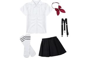 YUUMIN Enfant Fille Costume De Marin Uniforme Scolaire Anime Cosplay Déguisement Écolière Japonaise Robe & Accessoires Tenue Carnaval Fête Halloween 3-16 Ans