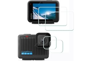 ULBTER Ochraniacz ekranu do kompaktowego aparatu GoPro Hero + osłona obiektywu [2 + 2 sztuki], szkło hartowane o twardości 9H, odporne na zarysowania i pęcherzyki powietrza
