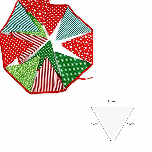 G2PLUS Schöne Wimpelkette 3.3M Wimpel Girlande mit 12 Wimpeln in Dreiecksform für Kindergeburtstagsfeier; Weihnachtsfest (Flower) - 3