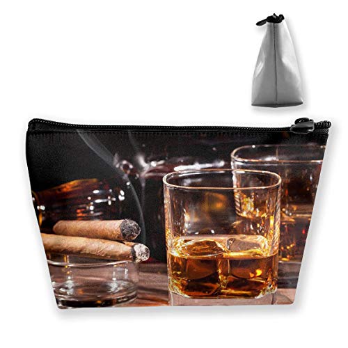 Preisvergleich Produktbild Kosmetiktasche Kosmetik Whisky Zigarren Alkohol Tragbare Kosmetiktasche Mobile Trapez Aufbewahrungstasche
