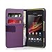 Produktbild Sony Xperia M Tasche Lila PU Leder Brieftasche Hülle