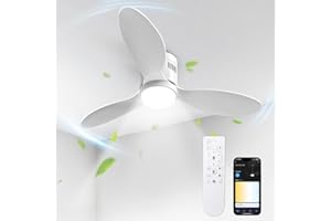 BLITZWILL Ventilatore da Soffitto con Luce, Ø132cm Ventilatori da soffitto con Illuminazione LED, Controllo App&Telecomando, 6 Velocità, 3 Colori Dimmerabile, 3 Pale, Silenzioso, Estate-Inverno,Timer