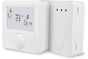 C-LOGIC 420-TC – Cronotermostato Digital Radiofrecuencia (No WiFi), Control RF Emisor + Receptor, Pantalla LCD Retroiluminada, Programación Flexible Semanal, Modos Manual, Temporal y Vacaciones (5A)