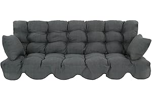 ‎PATIO PATIO Auflage Hollywoodschaukel 180 cm Minorca Auflagen Set Sitzkissen Rückenlehne 2 x Seitenkissen Schaukelbank Auflage Grau