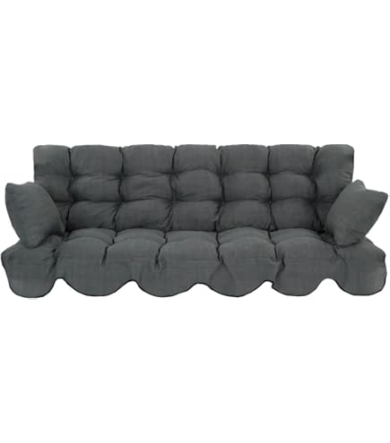 AFEBOO Bankkussen, 2/3-zits voor binnen, buiten, tuinbankkussen, schommel zitkussen, zacht wasbaar antislip zitkussen voor terras, keuken, eetkamer, schommelstoel (lichtgrijs, 85 x 60 x 5 cm