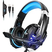 INSMART PS4 Headset, PS5 PC Gaming Headset Auch für Nintendo Switch, Xbox One &amp; Laptop, 3.5mm Noise Cancelling Gaming Kopfhörer mit Mikrofon, Surround Sound System &amp; Extra 3,5mm Y-Klinkenadapter